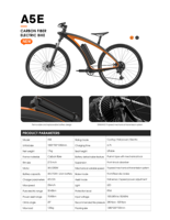 Vélo électrique en fibre de carbone A5E 250W/500W, batterie dissimulée, assistance au pédalage, vélo de route léger, entrepôt UE