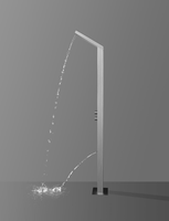 Colonne de douche extérieure autoportante en acier inoxydable pour jardin et piscine