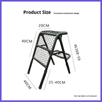 Echelle pliante multifonctionnelle en fer pour l'extérieur Echelle à pneus Table de camping Design moderne Pliable Caractéristique Métal durable pour l'extérieur