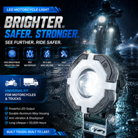 LELANPU Phare auxiliaire universel pour moto à LED, lentille de projecteur Angel Eye, double couleur blanc jaune, étanche IP68, 9-32V, ATV, UTV