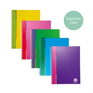 Cuaderno Espiral A5 con Encuadernación Cosida, Separadores de Temas Multicolor, 90 Hojas con Páginas Rayadas, para la Escuela y Oficina - Product Image 1