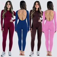 Großhandel Damen Nahtloser Rückenfreier Ganzkörperanzug mit 4-Wege-Stretch, Po-Lifting-Effekt und Feuchtigkeitsableitung für Laufen und Yoga