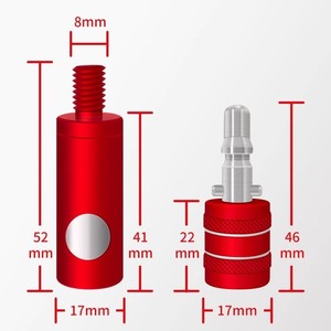 Landing Net Quick Connector 8mm Aluminum High Strength Universal Accessory for Fishing Net Head - Product Image 1