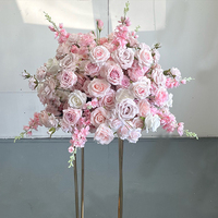 Personnaliser Grande Boule de Fleur Pièce Maîtresse Soie Rose Blush Boule de Fleur Rose pour Mariage Décoration de Table Vente en Gros Usine