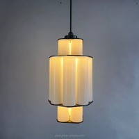 Luminaire suspendu en résine imitation albâtre multicouche, lampe LED design pour villa, chambre à coucher, hôtel, décoration