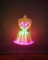 Jupe LED Lumineuse Colorée Créative pour Femme, Idéale pour Soirées, Bars et Spectacles Scéniques – Costumes Lumineux Argentés