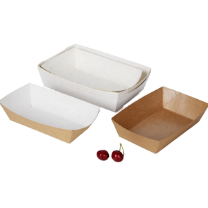 Cajas de Papel Kraft Desechables para Alimentos, Contenedores de Papel Ecológicos Resistentes al Aceite en Forma de Barco para Empacar Bocadillos, Frutas y Comida Rápida - Product Image 1