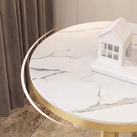 Table basse en métal et marbre, style luxe léger, design moderne et minimaliste, mobilier créatif pour la maison, table d'appoint pour salon et balcon