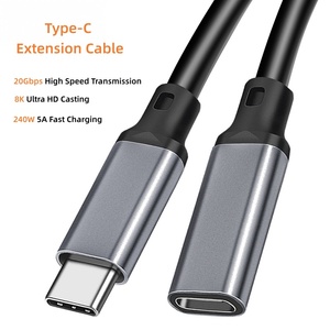 Adaptateur USB3.2 20 Gbps avec câble d'extension en alliage d'aluminium pour disque dur 8K, câbles de données haute vitesse - Product Image 1