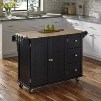 Vente en gros grand chariot de rangement de service en bois mobile pour buffet de bar chariots avec roues pour îlots de cuisine
