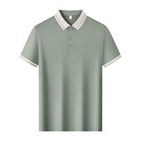 Chemise à col pour homme, unie, à manches courtes, en nylon-spandex, respirante, séchage rapide, infroissable, collection Printemps-Été, pour le commerce transfrontalier
