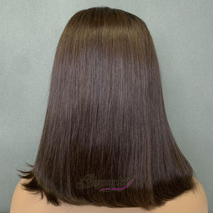 Unité personnalisée de 18 pouces, couleur T1B4, SDD, lisse et droite, longue, avec dentelle professionnelle 5x5 pour un design sans colle - Product Image 6