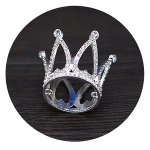 Mini strass a forma di cuore corona per bambini decorazione torta di compleanno ornamento piccolo pollice corona - Product Image 4