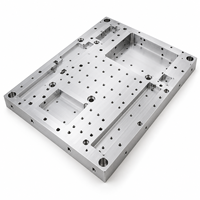 Pelat Dasar Pemasangan Aluminium Presisi Besar yang Dibuat dengan Mesin CNC dengan Lubang Berulir untuk Peralatan Otomasi Industri.