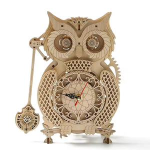 Wholesales DIY 3d Wooden <b>Puzzle</b> for Adults Kids for Home Decor Creative Owl Pendulum Clock <b>Puzzle</b> - Product Image 1