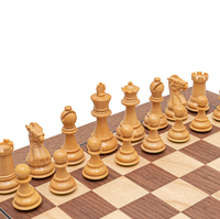 Jeu d'échecs de haute qualité 3 en 1 Fide Nordic en bois, pliable, pièces noires et blanches pour hommes