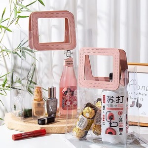 Portable Clear PVC Tote <b>Bag</b> Custom Printed <b>Waterproof</b> Shopping Gift Packaging Makeup Carry Tote - Product Image 1