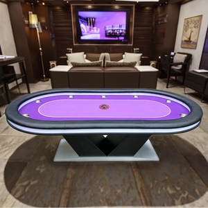 Mesa de Póker Texas de Madera Plegable de Lujo Personalizada QINLONG con Luz LED para Póker, Baccarat y También para Juegos de Mahjong - Product Image 3