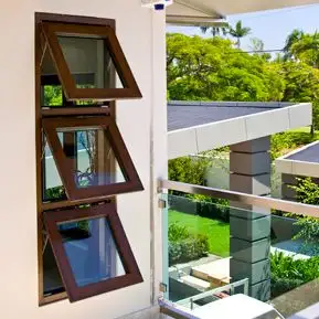 Kualitas tinggi tahan hujan tenda jendela thermal break aluminium Aloi atas menggantung jendela kaca low-e berlapis ganda tinggi skylight
