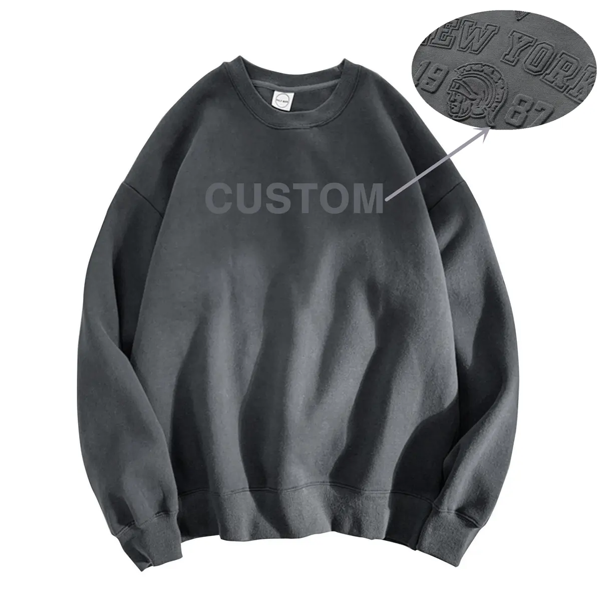 Wholesale Multicolor 50% Cotton Fleece Knit Unisex Custom 3D Logo Embossed Hoodie Sweater Manufacturer