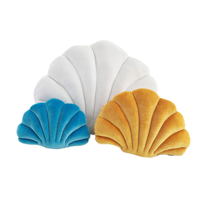 Venta al por mayor de felpa Seashell Almohada Terciopelo azul Sea Shell Cojín de felpa Sea Ocean Shell Shaped Pillow - Product Image 1