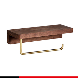 Soporte de pared de madera maciza personalizado de fábrica para caja de pañuelos con soporte de papel higiénico de pie y estante para teléfono - Product Image 3