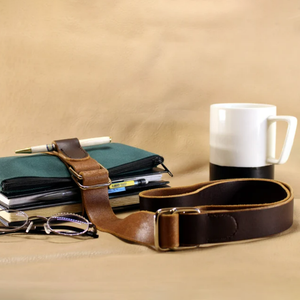 उच्च गुणवत्ता आउटडोर चमड़ा पुस्तक बेल्ट पट्टा वाहक समायोज्य ले जाने पुस्तक पट्टा कंधे - Product Image 5