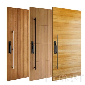 Personalizado moderno madeira maciça entrada e exterior dupla porta de madeira energia eficiente para casa Villa e Hotel - Product Image 2