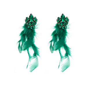Personalizar venta al por mayor a granel Vintage hecho a mano bohemio largo borla pluma Real gota colgante <span class=keywords><strong>aro</strong></span> fino pendiente de moda para mujer - Product Image 3