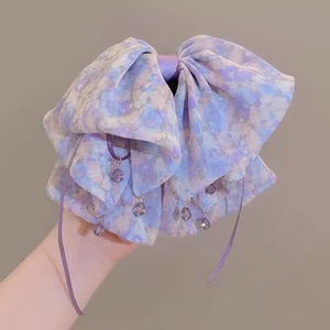 Nouvelle <span class=keywords><strong>Pince</strong></span> à Cheveux Nœud Papillon Surdimensionné Faite à la Main <span class=keywords><strong>pour</strong></span> Femme, en Chiffon, Grande Barrette Nœud Papillon, Coiffe Élégante <span class=keywords><strong>pour</strong></span> Cheveux Semi-attachés, Accessoire Cadeau - Product Image 5