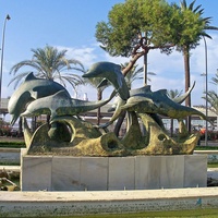 Vente chaude Statues de dauphins en bronze de haute qualité grandeur nature pour l'extérieur