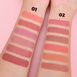 พาเลทบลัชออนเนื้อแมท 6 สี HANDAIYAN ชุดแต่งหน้าสำหรับใบหน้าสีธรรมชาติ เม็ดสีแน่น เหมาะสำหรับการเดินทาง ใช้ได้ทุกวัน เหมาะสำหรับมือใหม่ ชุดของขวัญ - Product Image 4