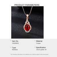 Ensemble de bijoux en cuivre plaqué or rose ACME, collier en gros, zircon rouge incrusté, halo personnalisable, accessoires de mode pour femmes