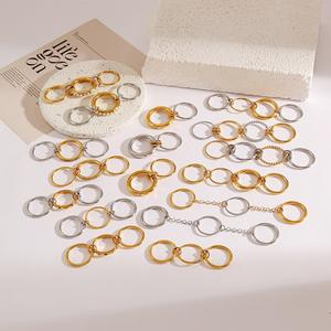 European American Style Titanium Steel <b>Rings</b> Geometric Stackable 18k Gold Plated Women's Fashion Jewelry Gift - Product Image 4