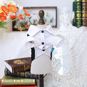 Fabricante ONESTEP venta al por mayor personalizado gato cachorro esmoquin de alta calidad de lana de poliéster abrigo pajarita estampado clásico para primavera invierno - Product Image 3