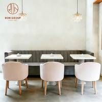 Table et banquette de restaurant en marbre pour café, mobilier de siège pour café