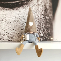 Boneka Rajut Tanpa Wajah 2027 Independent Station, Kaki Gantung, Tangan Menggiling Kopi, Dekorasi Natal, Boneka Plush untuk Rumah dan Penggunaan Sehari-hari