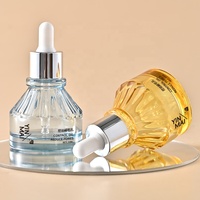 Botol Serum Kaca Unik 30ml dengan Pipet, Kemasan Kosmetik Biru Muda, Botol Pipet Minyak Esensial