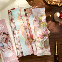 Ensemble de marque-pages en boîte avec illustration romantique pour étudiants, fournitures de lecture et de journalisation