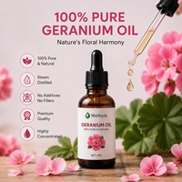 Huile Essentielle de Géranium 100% Pure, Naturelle et Biologique, Qualité Thérapeutique, Aromathérapie, Huiles Essentielles de Pelargonium Graveolens en Gros