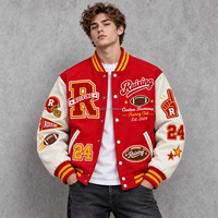 Fabricant de vestes Letterman en cuir, vestes de baseball universitaires brodées sur mesure, vêtements d'équipe, streetwear