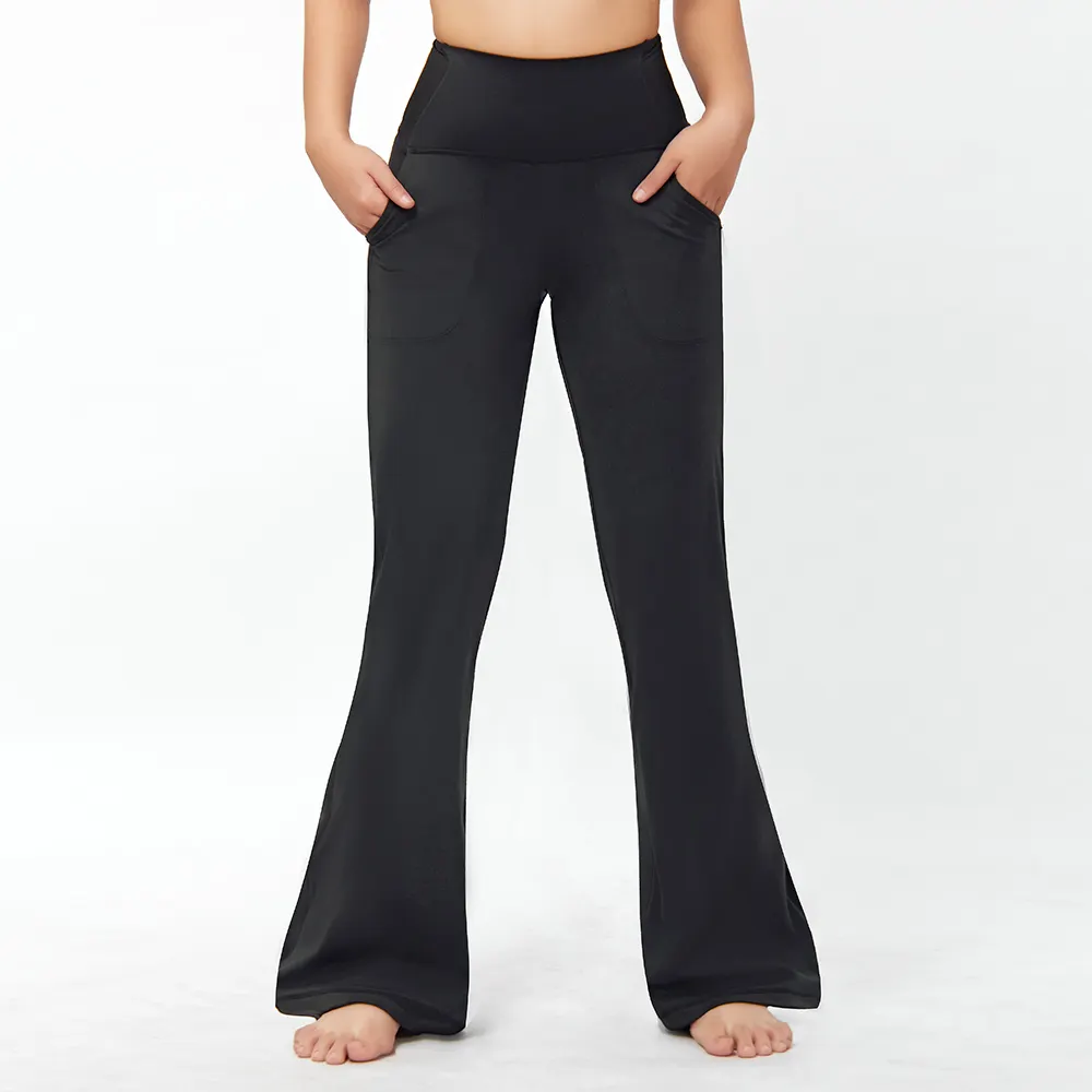 Nouveau pantalon de yoga décontracté personnalisé pour femmes pantalon d'entraînement évasé legging de gym