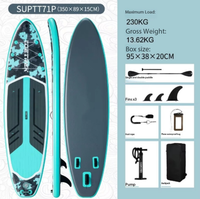Planche de paddle gonflable tout-terrain stable avec multiples motifs, kit complet, siège de kayak, double pagaie, pompe électrique portable