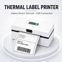 Imprimante d'étiquettes thermiques 80 mm sans encre haute vitesse USB pour codes-barres, étiquettes de produits et inventaire commercial