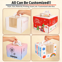 Boîte cadeau en carton recyclable avec logo personnalisé, pelliculage mat, résistant à la graisse, gaufrage, couvercle transparent pour Noël