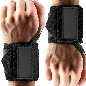 ผ้าพันข้อมือแบบปรับได้ ระบายอากาศได้ดี สำหรับผู้ชาย พร้อมโลโก้สั่งทำ ผ้าโพลีเอสเตอร์ยืดหยุ่น สำหรับฟิตเนสและยกน้ำหนัก - Product Image 3
