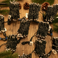 Guirlandes lumineuses LED décoratives imperméables pour l'extérieur, Noël, IP65, matériau en cuivre, Ra80, blanc chaud, pour arbre