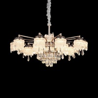 Lustre moderne en cristal personnalisé OEM ODM, vente en gros, petit modèle, abat-jour en verre artistique, éclairage de plafond LED à intensité variable, éclairage décoratif simple