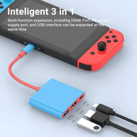 Station d'accueil 3-en-1 Type-C HDTV 4K 60Hz USB3.0 PD 100W à charge rapide pour Nintendo Switch 1/2 OLED, téléphone et tablette