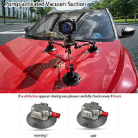 Support de voiture panoramique 360° en alliage d'aluminium YUANYUJINGMI avec ventouses triples ultra-résistantes, rotule à verrouillage rapide et bras magique pour caméra